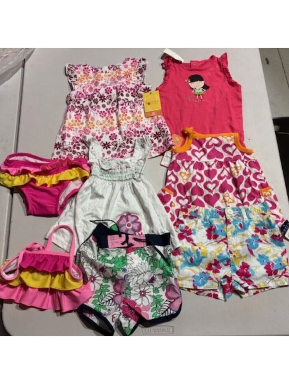 Summer Set Girls 18 mths 8 Pc Tank Top, Shorts, Bodysuit, Swimsuit